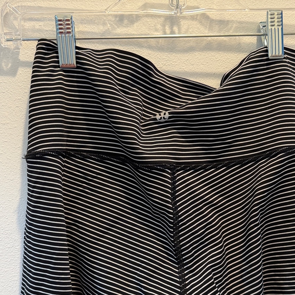 lululemon athletica Black & White Striped High-Rise Leggings